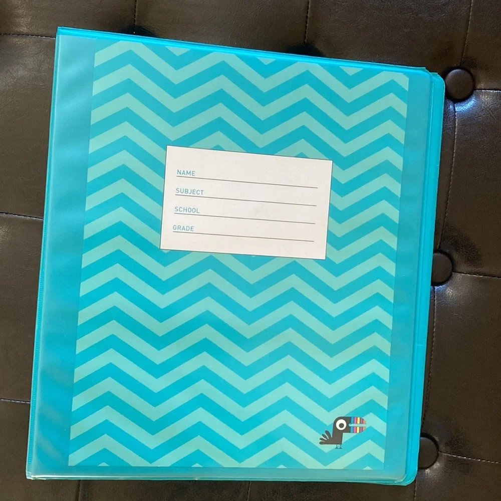 NWT Set of 2 Aqua Blue Yoobi Binders 1 Inch
